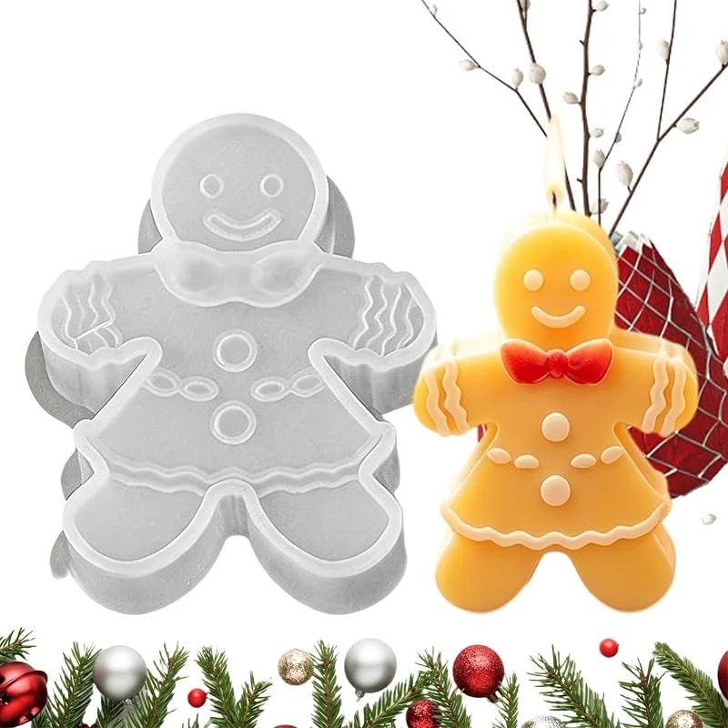 Marke: Generic Weihnachts-Silikonformen, Lebkuchenmann-Formen-Set mit 3D-Kerzenform, 3D — Weihnachtskueche