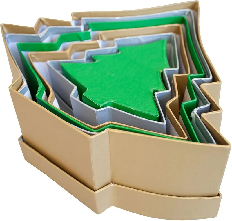 Besuche den folia-Store folia 3609 - Geschenkboxen, Pappschachteln aus Karton, in Tannen-Form, 6 Stück in verschiedenen Größen, farbig sortiert - ideal zum Verzieren und Verschenken — Geschenkverpackung