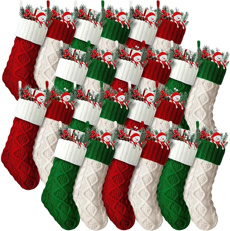 Marke: Hungdao Hungdao Mini-Weihnachtsstrümpfe, klein, gestrickt, 21, 1 cm, verschiedene — Weihnachtsdeko