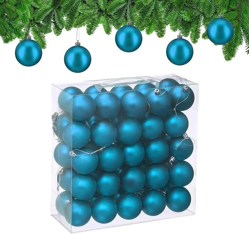 Besuche den Relaxdays-Store Relaxdays Weihnachtskugeln 50er Set, Weihnachtsdeko, matt, Christbaumkugel, Tannenbaumschmuck in ∅ 6 cm, Farbwahl