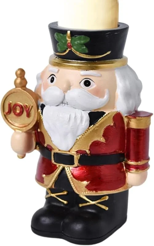 Marke: Generic Weihnachtskerzenhalter, Handwerk aus Kunstharz, Figuren Nussknacker Weihnachten – für Zuhause, Wohnzimmer, Erntedankfest, Kamin, Haushalt, Wohnheim, Wohnung — Weihnachtsdeko