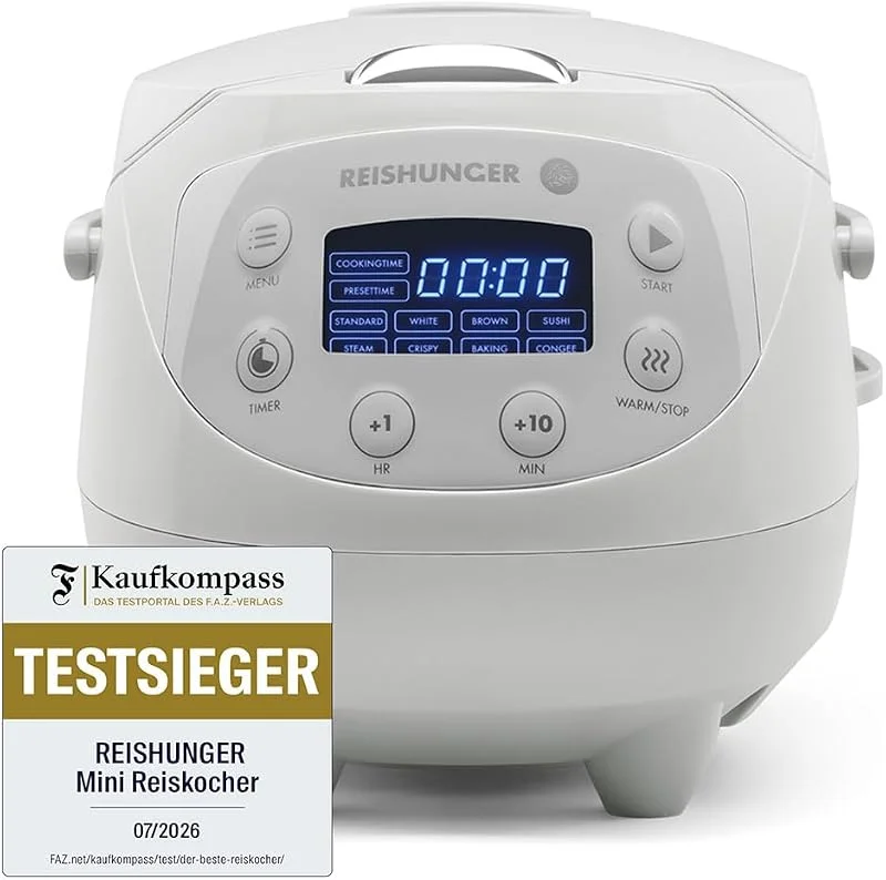 Besuche den Reishunger-Store REISHUNGER Digitaler Reiskocher klein – 0, 6 L bis 3 Personen – Grau — Wein und Festtafel