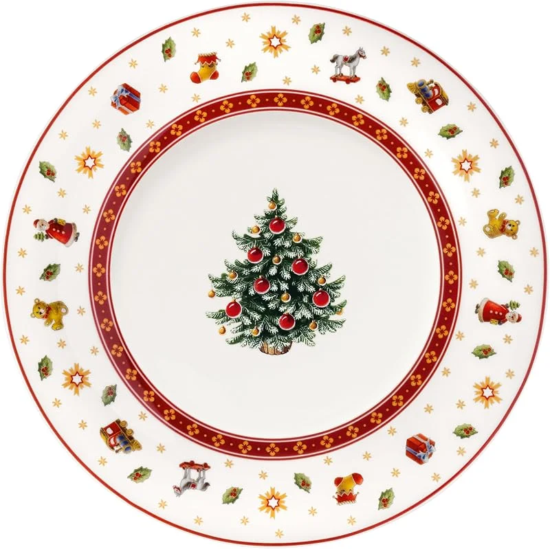 Villeroy & Boch – Toy's Delight Specials Frühstücks-, Dessertteller Rot und Weiß, Spülmaschinenfest, Mikrowellensicher, Teller, Frühstücksteller, Dessertteller, Weihnachtsgeschirr, Premium Porzellan — Advent und Tisch