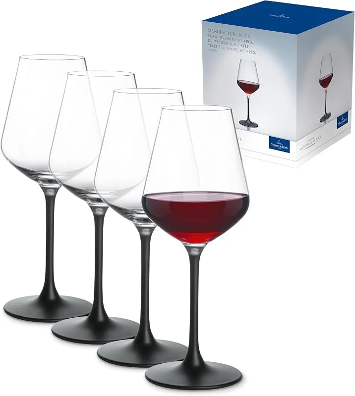 Villeroy & Boch - Manufacture Rock Rotweinglas Set 4 teilig 380 ml — Wein und Festtafel