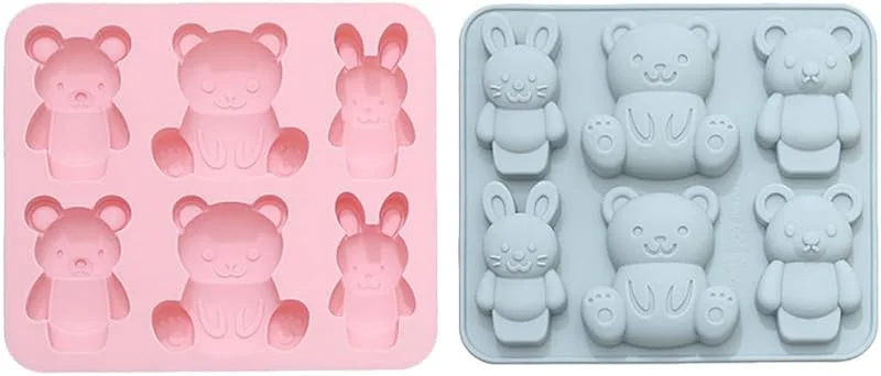 Marke: BESTOYARD 2 Stück Bären Silikonform für Schokolade und Kuchen, Rosa Blau — Weihnachtskueche
