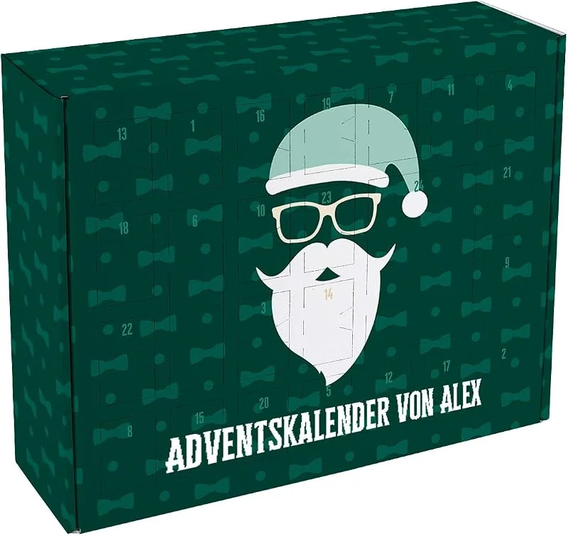 Besuche den Herz & Heim-Store Herz & Heim® Stylischer Adventskalender für Männer zum Befüllen mit Ihrem Wunschtext bedruckt — Advent und Tisch