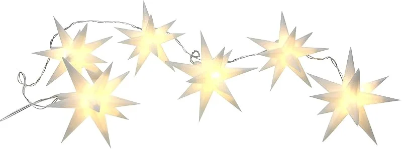 Besuche den Spetebo-Store Spetebo 3D Stern Lichterkette mit 6 LED mit Timer - 150 cm - Sternen Lichterkette Batterie betrieben für Innen & Außen — Weihnachtsbeleuchtung