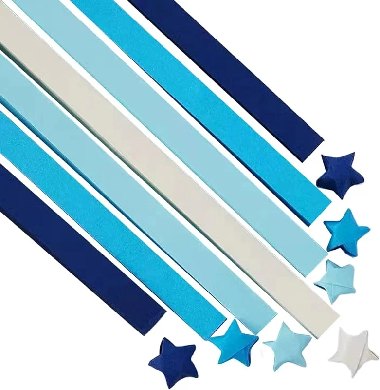 Marke: Ghjkldha Sternpapier, Farbverlaufspapier-Sternenstreifen 1350 Blatt - Niedliches — Geschenkverpackung