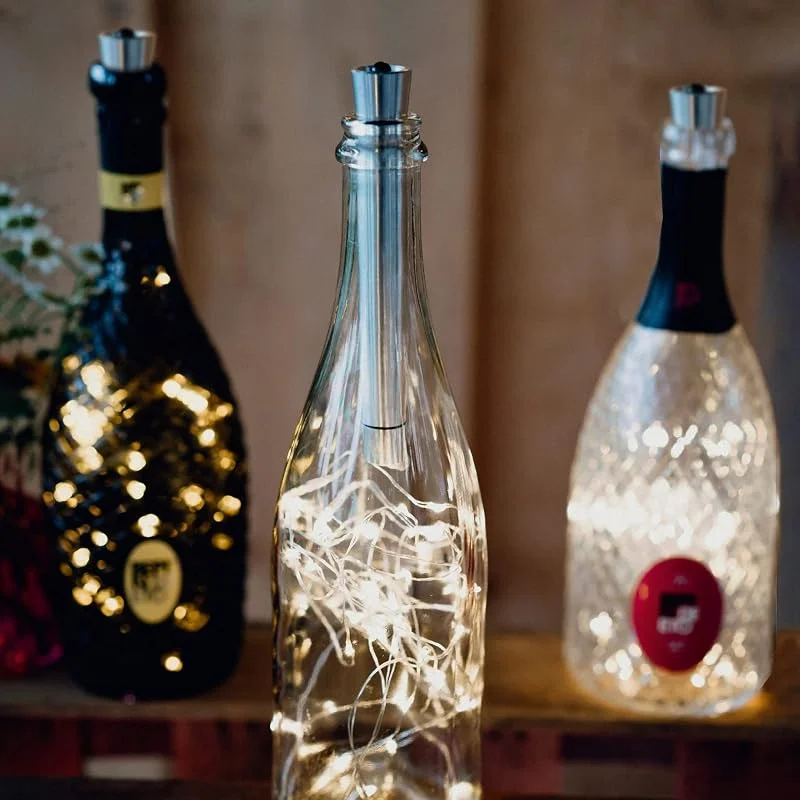 Besuche den hellum-Store hellum LED Flaschenlichterkette, Timer & Batterie (1xAA) warmweiß 20 LED — Weihnachtsbeleuchtung