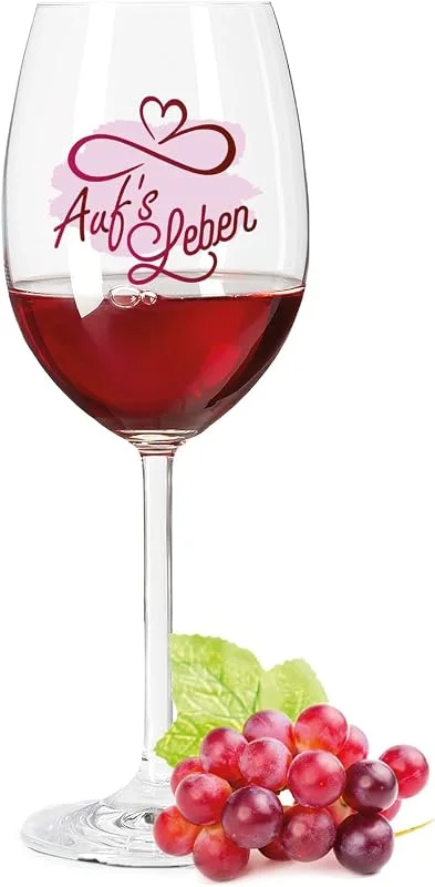 Besuche den GRAVURZEILE-Store GRAVURZEILE Weinglas - Auf's Leben - lustiges Spruchglas als Geschenk für Weinliebhaber - Geschenke für Sie & Ihn - Geeignet für Rotwein, Weißwein & Aperol Spritz — Wein und Festtafel