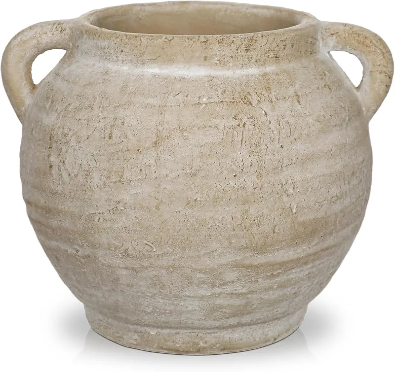 Besuche den Arborus-Store Blumenvase Rustikal 19cm Vase Vintage Dekovase für Blumen Antik Vase Tisch — Kerzenlicht Abendessen