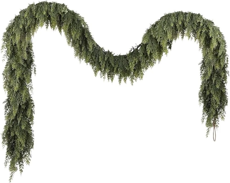 Marke: Genérico Tannengirlande, künstliche Dekoration aus Zedernholz, Weihnachts-Laubgirlande mit Echt, für, Kamin, Haus, Ablage, Treppen, Willkommen — Weihnachtsdeko