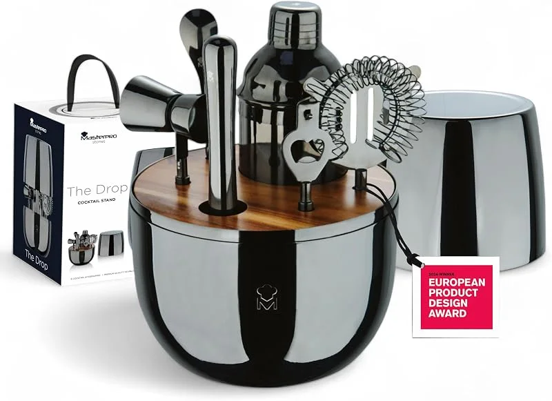 Besuche den MasterPRO-Store MasterPRO The Drop - 6-teiliges Edelstahl Design-Cocktail-Set - Elegant, langlebig und multifunktionsfähig - Ideale Geschenksidee (Weihnachten, Ostern, Hochzeit) - Geschenkbox inkludiert — Geschenkverpackung