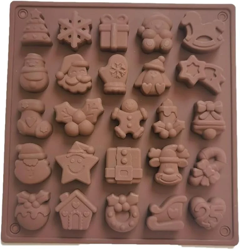 Marke: Rachlicy Weihnachts-Schokoladenform, Silikon-Gelee-Formen, antihaftbeschichtet, Süßigkeitenform, ideal für Kuchen-DIY — Weihnachtskueche