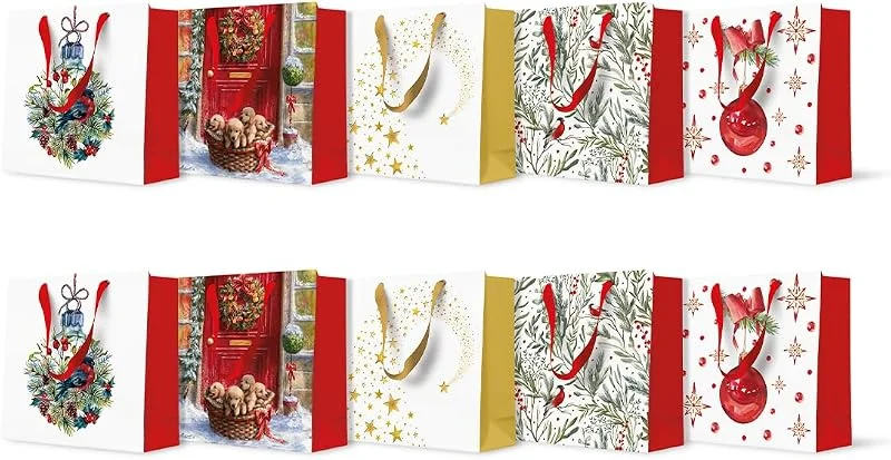 Besuche den PAW Decor Collection-Store PAW Geschenktüten 17 x 17 x 6 cm, 10 Stück - Weihnachten — Geschenkverpackung