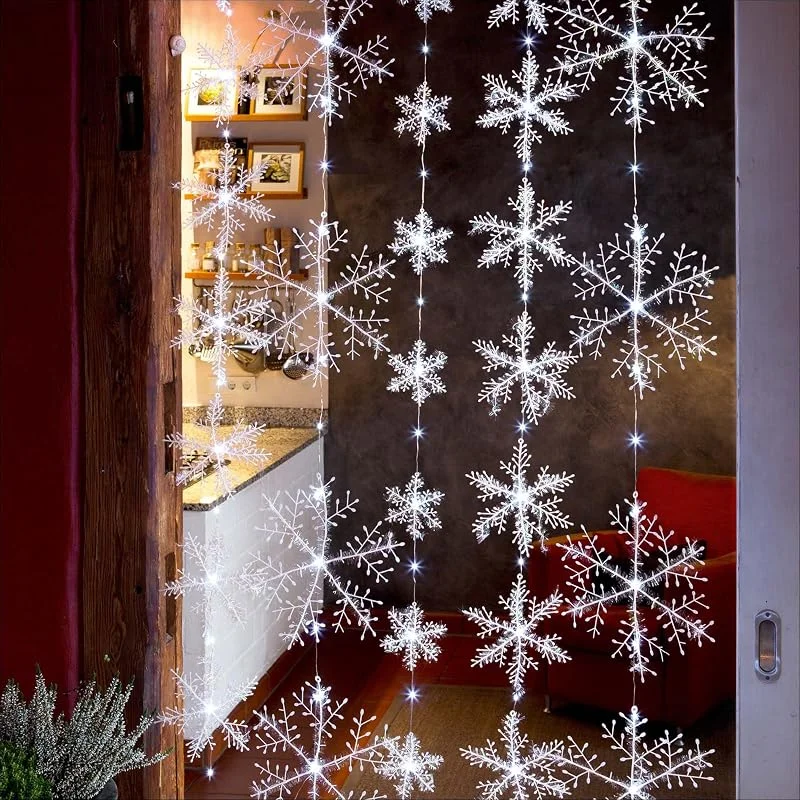 Besuche den hellum-Store hellum LED Lichterkette Schneeflocke warmweiß, für außen mit Stecker — Weihnachtsbeleuchtung