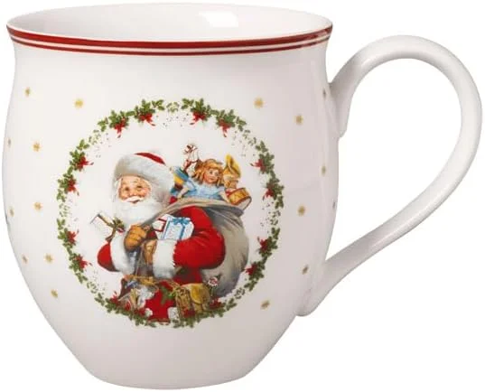 Villeroy & Boch - Toy's Delight Becher mit Henkel Santa und Engel 390 ml Bunt Mikrowellensicher, Weihnachtsgeschirr, Kaffeetasse, Kaffeebecher, Große Tasse Xmas, Weihnachten, Premium Porzellan — Advent und Tisch