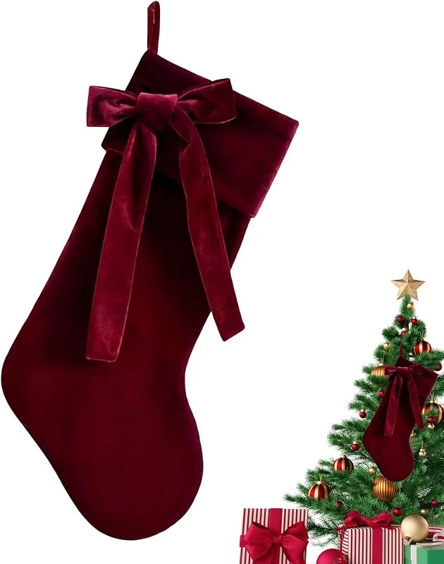 Marke: Genérico Weihnachtsstrümpfe Aus Samt Festliche Süßigkeiten Dekoration — Weihnachtsmode