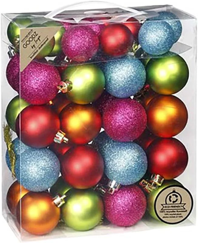 Besuche den Inge-glas-Store Weihnachtskugeln Kunststoff 4cm - 5cm 44er Set Christbaumkugeln (Mille Fiori) — Weihnachtsdeko
