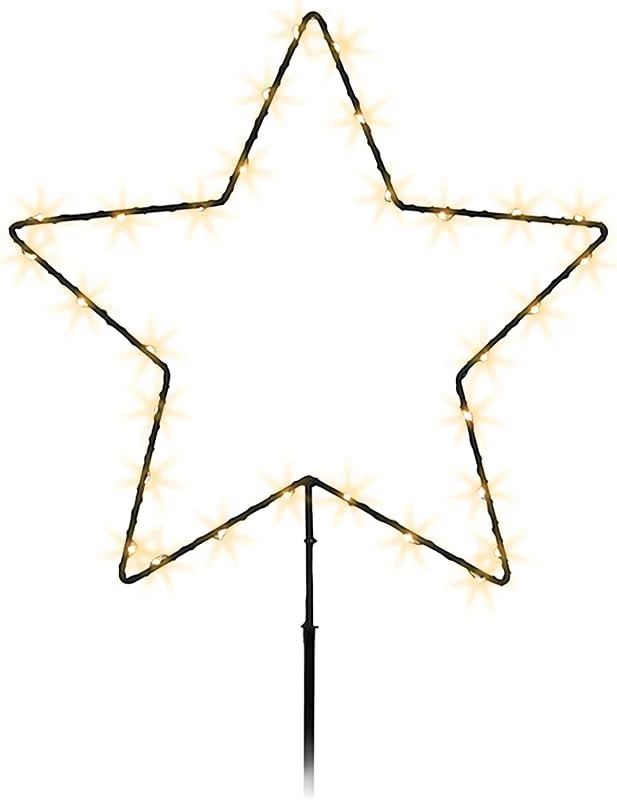 Besuche den Spetebo-Store LED Gartenstecker Stern Silhouette mit Timer - 70 x 30 cm - Metall Schattenbild beleuchtet mit Gold LED Batterie betrieben - Beet Stecker Weihnachten Winter Garten Deko Beleuchtung — Weihnachtsbeleuchtung