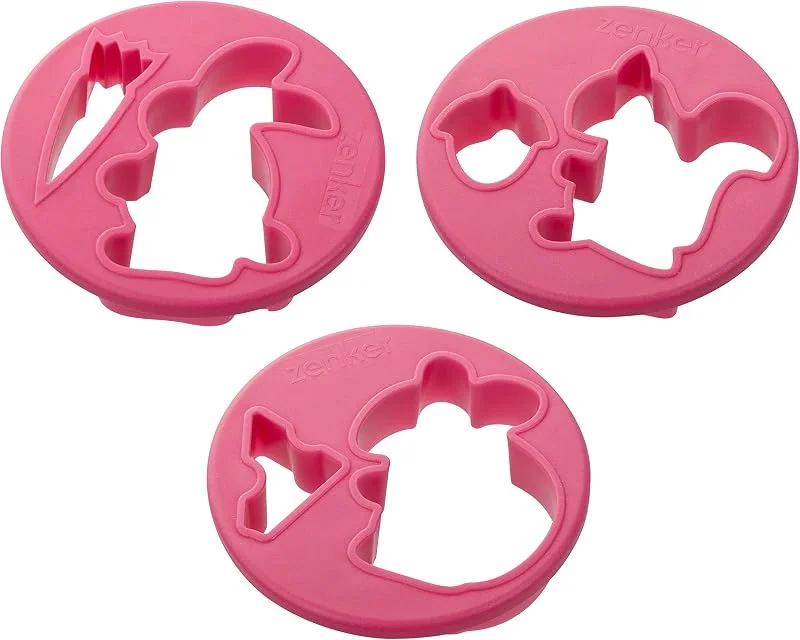 Besuche den Zenker-Store Ausstecher-Set Tiere mit Nahrung, Ausstecher für Plätzchen, Ausstechform für Kekse und Fondant, hochwertiger Keksausstecher, Küchenhelfer aus Kunststoff, Farbe: coral — Weihnachtskueche