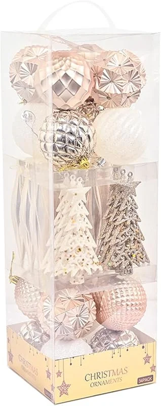 Marke: Generisch Weihnachtsbaumschmuck Set 34 Stück Wiederverwendbare Festliche — Weihnachtsdeko