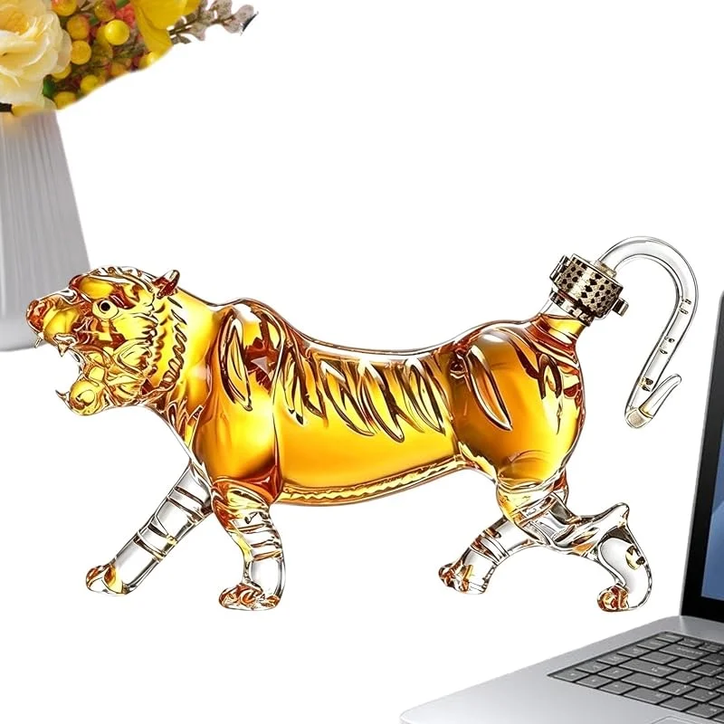 Marke: Generisch Weindekanter, 3D-Tigerform, Glasflaschen-Ausgießer — Wein und Festtafel