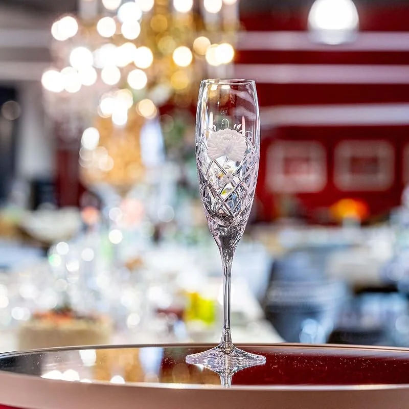 Marke: ARNSTADT KRISTALL ARNSTADT KRISTALL Sektglas Champagneglas Sunrose (25 cm) Kristallglas mundgeblasen · von Hand geschliffen · Handmade in Germany — Wein und Festtafel