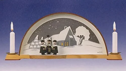 Besuche den Rudolphs Schatzkiste-Store Rudolphs Schatzkiste Schwibbogen Waldhaus mit Kurrende und EL. Hintergrundbeleuchtung BxH 33x14cm NEU Lichterbogen Fensterbogen Spitzbogen Erzgebirge Weihnachten Bergbau Bergmann Licht Holz — Weihnachtsdeko