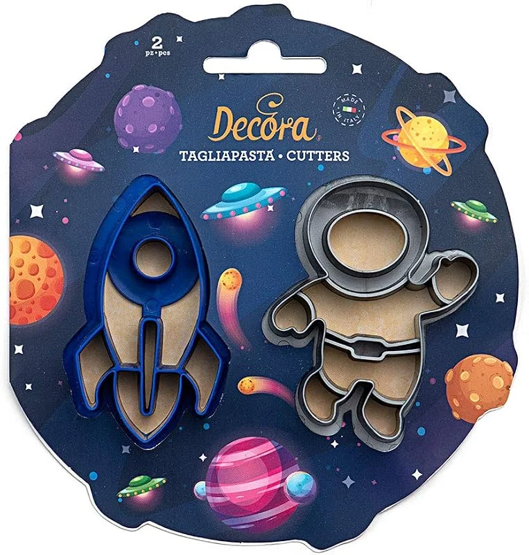 Marke: Decora Decora 0255054 AUSSTECHER AUS KUNSTSTOFF SPACE 2-TLG, Blau — Weihnachtskueche