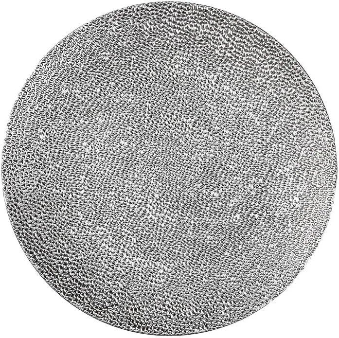 Besuche den Inge-glas-Store Inge-glas Dekoteller Weihnachtsteller gehämmerte Optik 33cm - Kunststoff Runder Silber Platzteller Deko Teller - Tischdeko Dekoschale Wohnzimmerdeko Weihnachten — Advent und Tisch