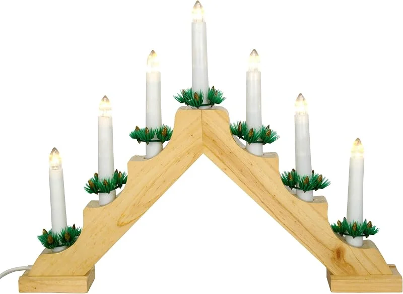 Marke: Nipach GmbH NIPACH Schwibbogen ELLA Holz 7 LED warmweiß 39x30cm Weihnachten — Weihnachtsdeko