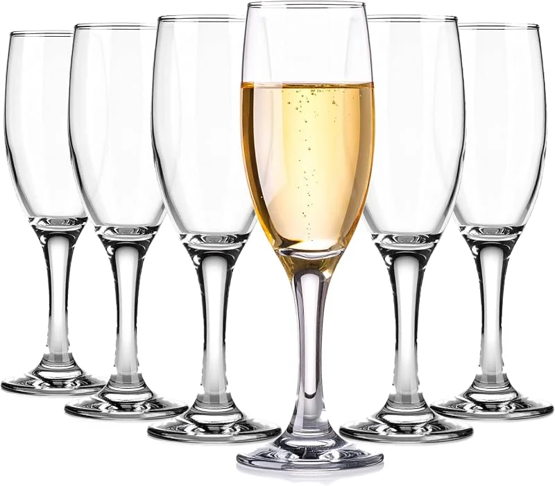 Besuche den Glasmark KROSNO 1992-Store Glasmark KROSNO, 150ml, Set von 6, Champagnerglas, Sektglas, Prosseco, Originelles Design, Spülmaschinenfest, einzigartige Form und Stil, Perfekt für zu Hause, Restaurants und Partys — Wein und Festtafel