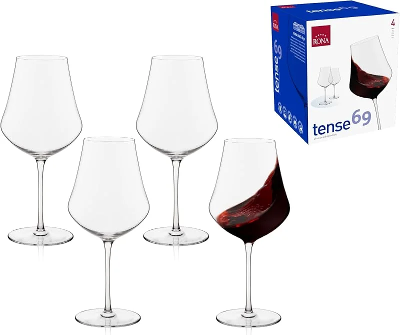 Besuche den RONA-Store RONA TENSE Weingläser 4er Set, aus klarem bleifreiem Kristallglas, 695 ml — Wein und Festtafel