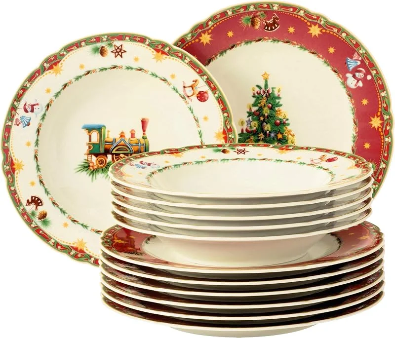 Besuche den Seltmann Weiden-Store Seltmann Tafelservice 12-teilig, Marieluise elfenbein Weihnachtsnostalgie, Seltmann Weiden, Rot — Advent und Tisch