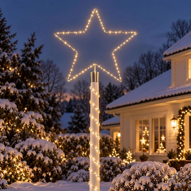 Besuche den Spetebo-Store Leuchtstern 80 cm für Fahnenmast bis 6, 20 m mit Timer - 230 LEDs — Weihnachtsbeleuchtung
