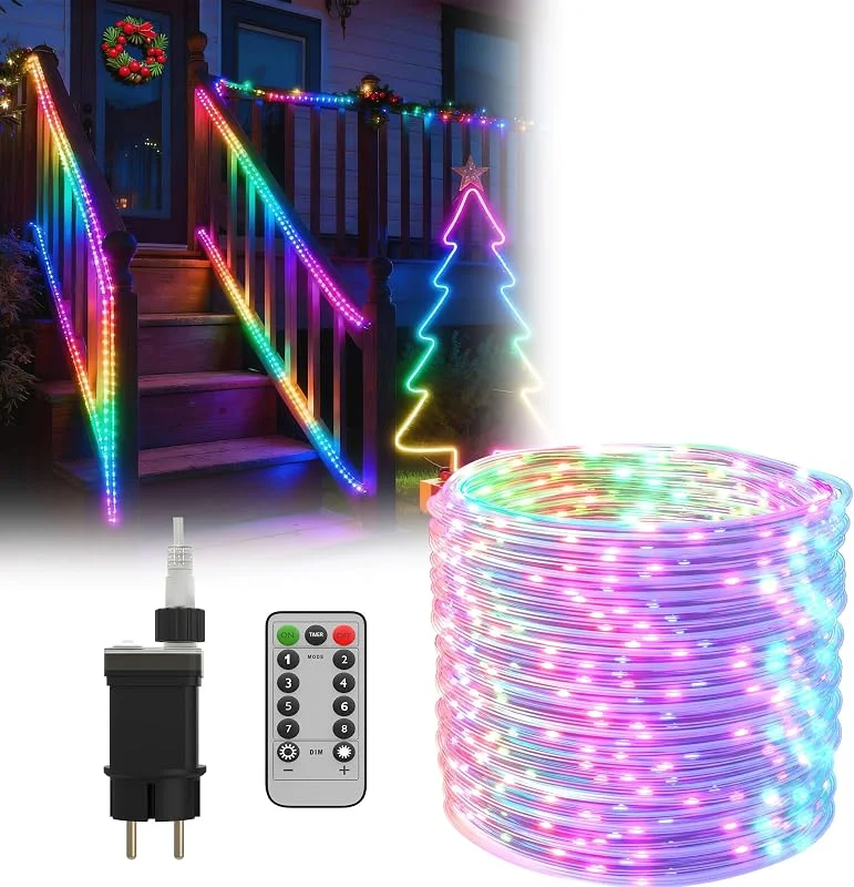 Besuche den UISEBRT-Store UISEBRT LED Lichterschlauch mit Fernbedienung, 100M Bunt 1000 LEDS, IP44 — Weihnachtsbeleuchtung