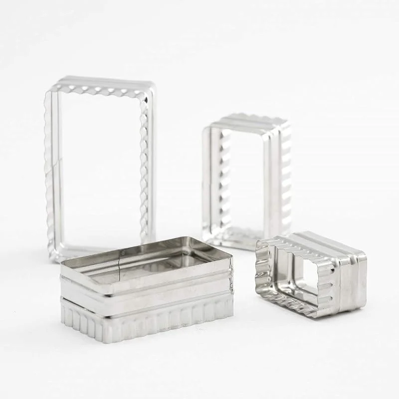 Besuche den Thermohauser-Store thermohauser Ausstecherset (Edelstahl rostfrei), rechteckig, Rand gewellt, 6, 4x3, 7 - 11, 4x6, 7 cm, Silber — Weihnachtskueche