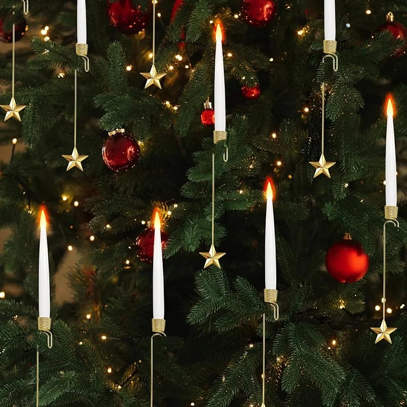 Besuche den LUSHARBOR-Store LUSHARBOR Weihnachtsbaumkerzen, flammenlose Spitzkerzen für Bäume, 10 Stück — Weihnachtsbeleuchtung