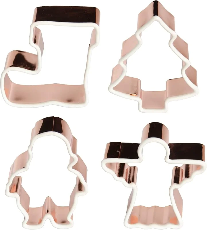 Besuche den Lurch-Store Lurch - 4er Set Ausstechformen "Xmas Maxi" aus Edelstahl & Silikon ideal zum Backen - Plätzchen-Ausstecher Formen in 4 Motiven: Nikolaus, Stiefel, Engel, Tannenbaum - Keksausstecher zu Weihnachten — Weihnachtskueche