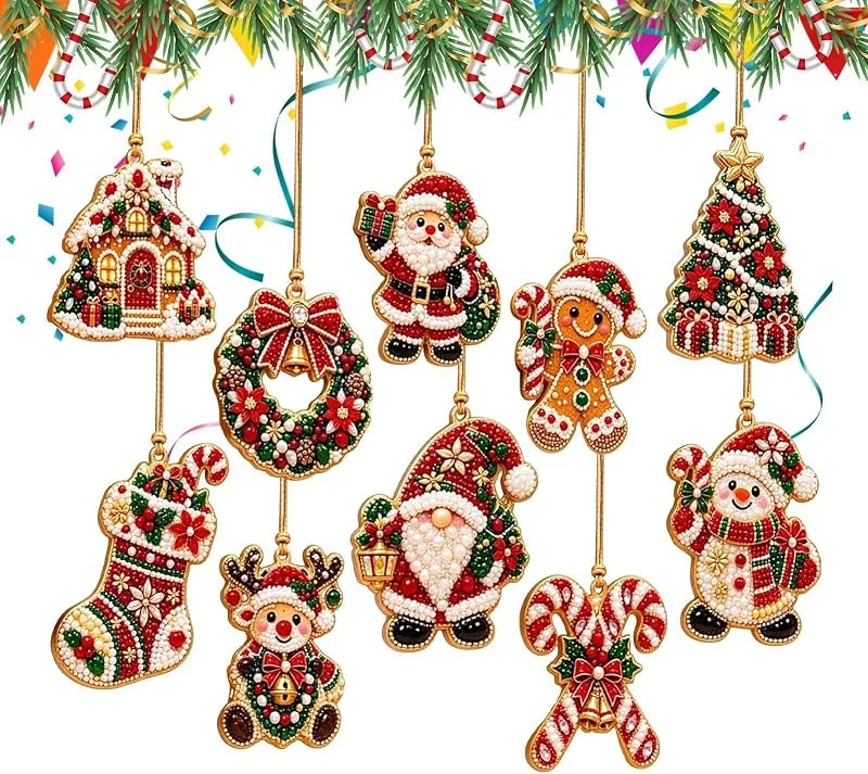 Marke: Gitekain DIY Christbaumschmuck zum Selbermachen 10 Stück DIY Perlen Edelstein — Weihnachtsdeko