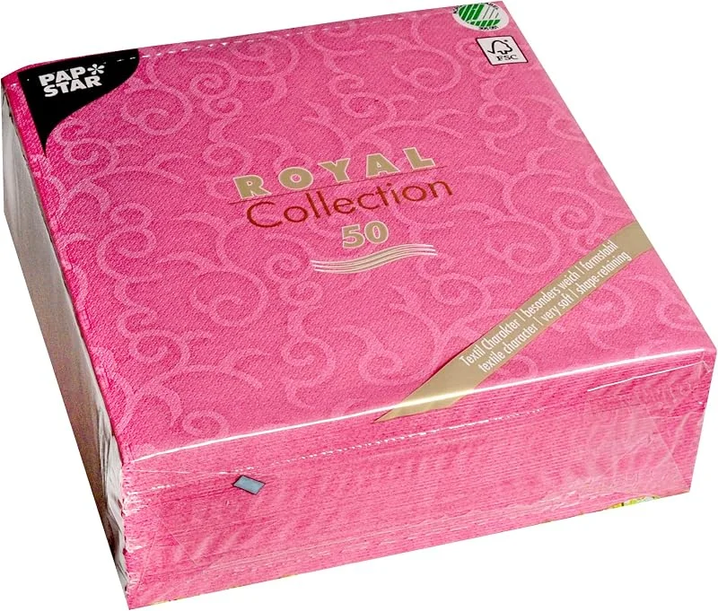 Besuche den PAPSTAR-Store Papstar 50 Stoffoptik Servietten Royal Collection 40x40 cm Fuchsia Casali — Geschenkverpackung