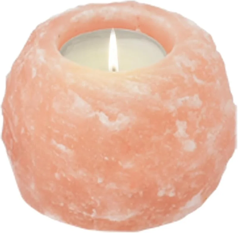 Marke: Himalaya Salt Dreams Handgefertigter Himalaya Salz Teelichthalter – Unikat aus Kristallsalz für harmonisches Licht und stilvolle Deko, 400g, orange — Advent und Tisch