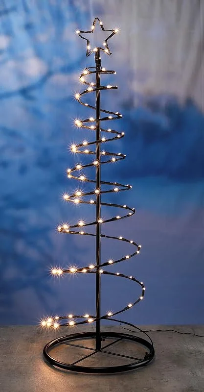 Besuche den Spetebo-Store Spetebo Metall Weihnachtsbaum mit 100 LED in warmweiß - Lichterbaum außen und innen als Weihnachtsbeleuchtung