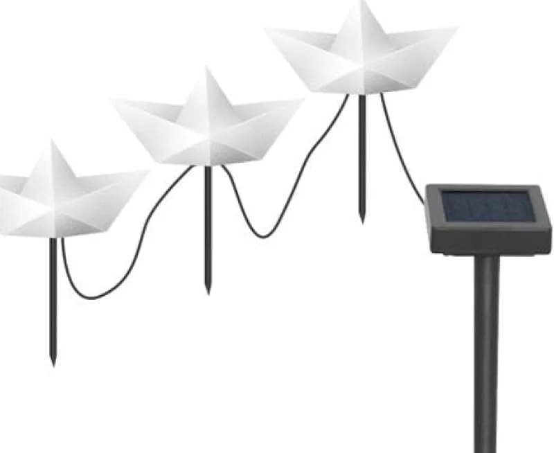 Marke: Haushalt International HI 70357 LED Solar Gartenstecker Papierboot 3er — Weihnachtsbeleuchtung