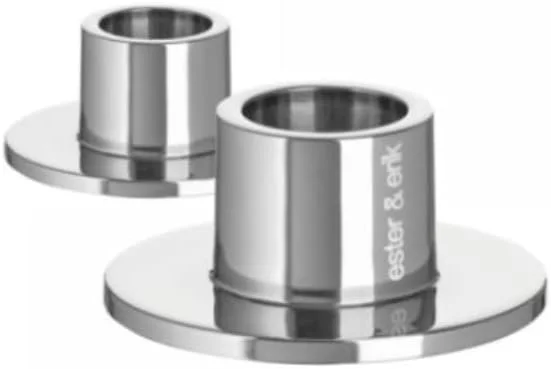 Marke: ester & erik ester & erik Candleholders small, Silver, Shiny, 2 Stück [Set] — Kerzenlicht Abendessen