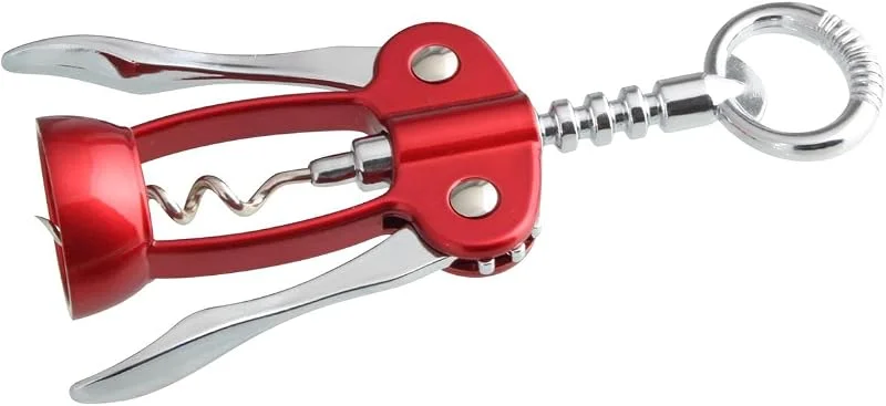 Besuche den FACKELMANN-Store Fackelmann Korkenzieher GRANDCRU, Weinöffner für alle Korken, Hebelkorkenzieher aus verzinktem Metall (Farbe: Rot, Silber), Menge: 1 Stück — Wein und Festtafel