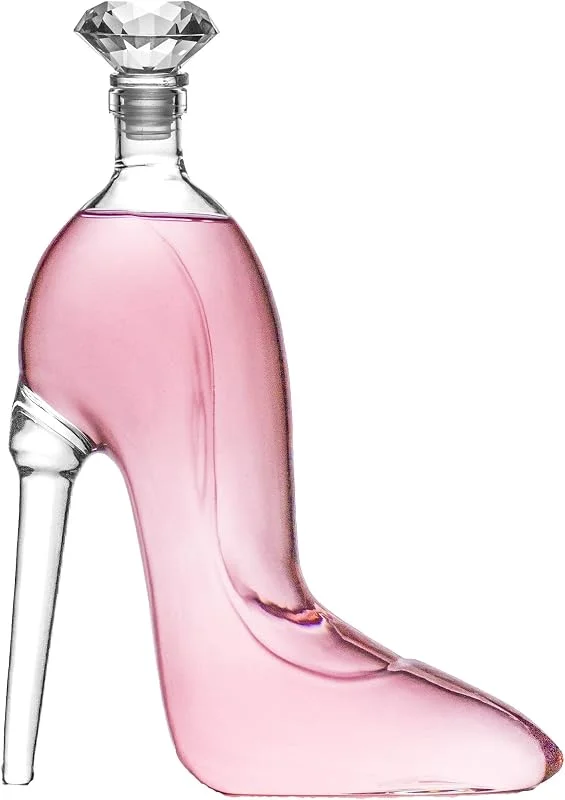 Besuche den The Wine Savant-Store Heel Stiletto High Heels Form Dekanter Whiskey und Wein Dekanter mit Stopper – Valentinstag, handgefertigter High Heel Dekanter für Wein, Rum, Bourbon Tequila – Elegante Dekanter Geschenke für Frauen — Wein und Festtafel