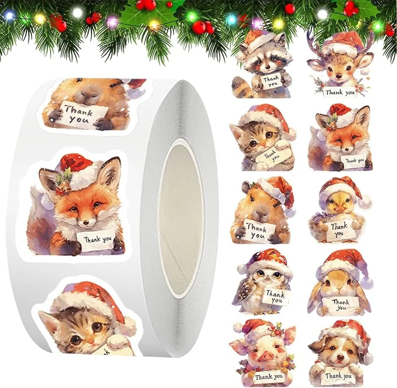 Marke: Generisch Rolle Weihnachtsaufkleber Thanksgiving-Dekoration mit Tieren für — Geschenkverpackung