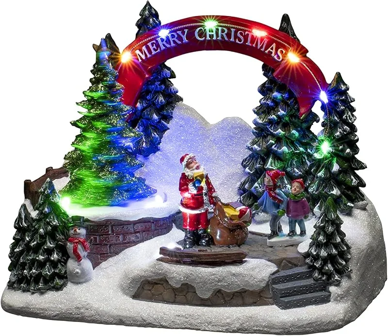 Besuche den Konstsmide-Store Konstsmide LED Szenerie Santa und Kinder, mit Musik, wählbare Energiefunktion, 11 bunte Dioden, batteriebetrieben, Innen, 3 x AA 1.5V (exkl.) - 4244-000 — Weihnachtsdeko